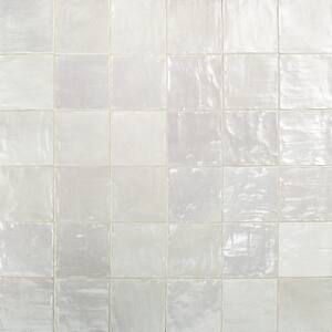 Amagansett 4 in. x 4 in. Fog Satin Ceramic Wall Tile Sample