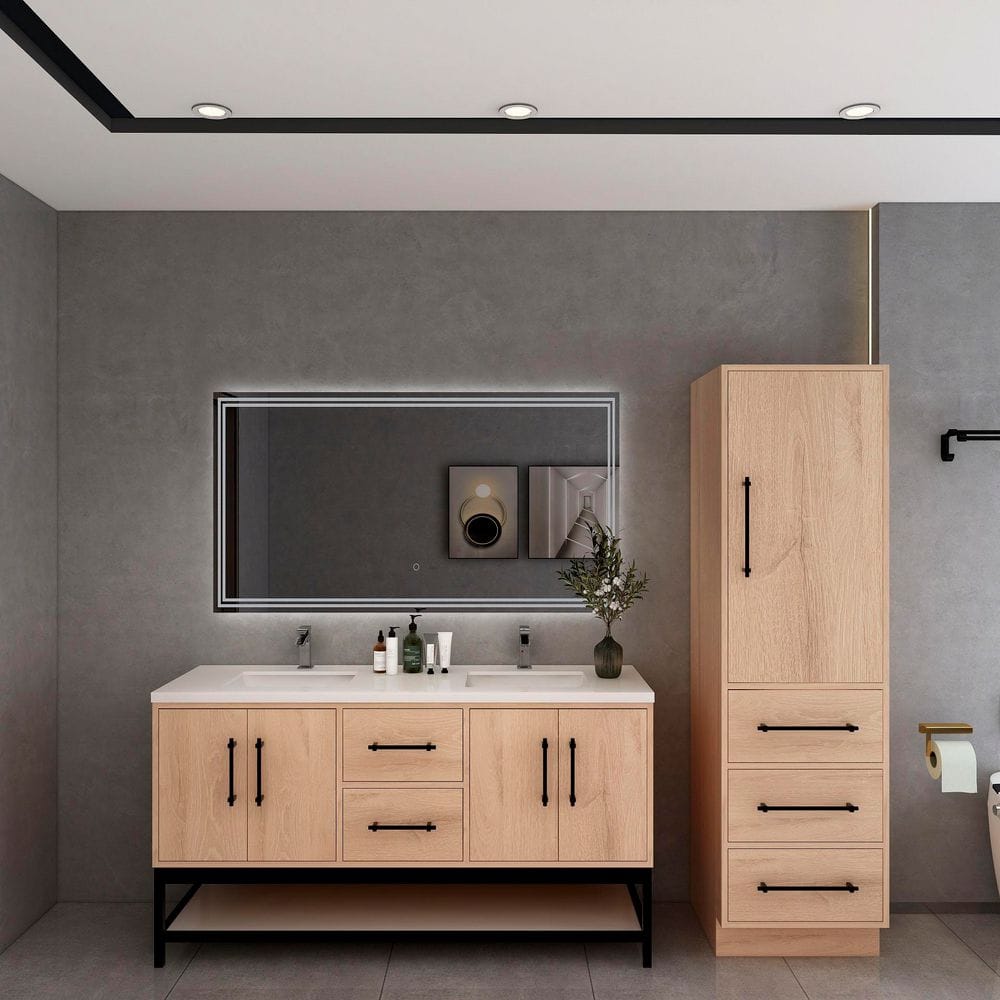BV Better Vanity Victoria 59 in. W x 20 in. D x 35 in. H Double Sink ...