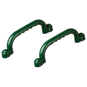 Green Plastic Safety Grab Handles Set, Kids Outdoor Play House Hand Grip Bars for Jungle Gym Playground Set Accessory