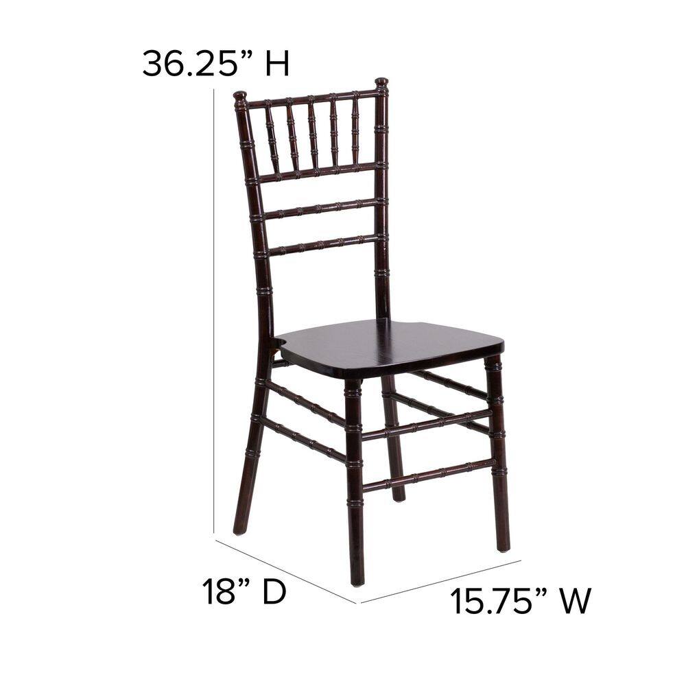 Walnut High Slat Chiavari Wood Side Chair