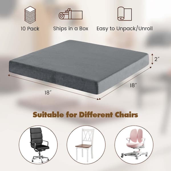 16-in. Square Non-slip Memory Foam Seat Cushions (2 OR 4) - 16 X