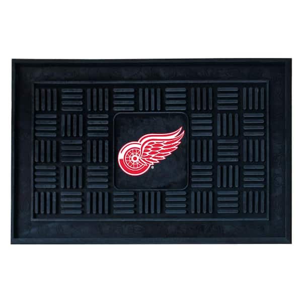 FANMATS NHL Detroit Red Wings Black 1 ft. 7 in. x 2 ft. 6 in. Indoor/Outdoor Vinyl Door Mat