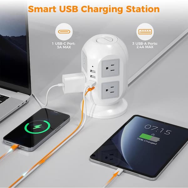 Surge Protector with USB-C and USB-A Ports (8 Outlet with 1 USB-C & 1  USB-A) | Belkin UK