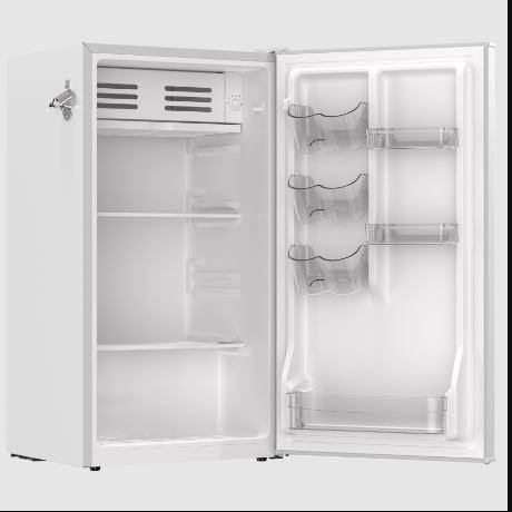 Sage Green Retro Compact Refrigerator with Silver Bar Handle