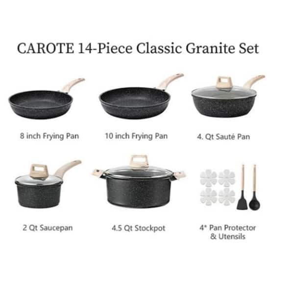 Wudkey 14 Piece Aluminum Nonstick Cookware Set, Practical Bakelite