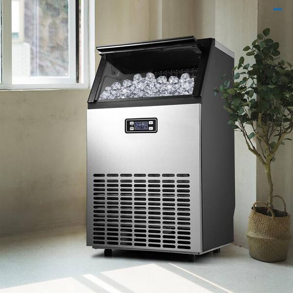 LifePlus Commercial Ice Maker Machine 100Lbs/24H, Stainless Steel