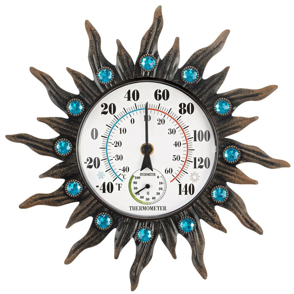 Large Dial Analog Outdoor Thermometer and Hygrometer Sun Wall Mount Weather Station for Patio Garden Yard price history on PriceWatchPro