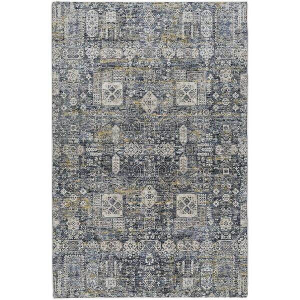 Dream Shag Premium Machine Washable Abstract ADS637 Charcoal 10 ft. x 14 ft. Area Rug
