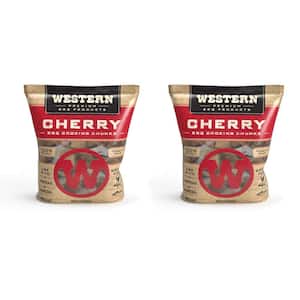 Smoking Barbecue Pellet Wood Cooking Chip Chunks, Cherry (2-Pack)