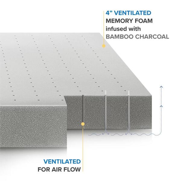 CYLEN Home-Memory Foam Bamboo Charcoal Infused Ventilated