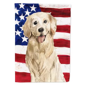 2.3 ft. x 3.3 ft. Polyester Patriotic USA Golden Retriever 2-Sided Heavyweight Flag Canvas House Size