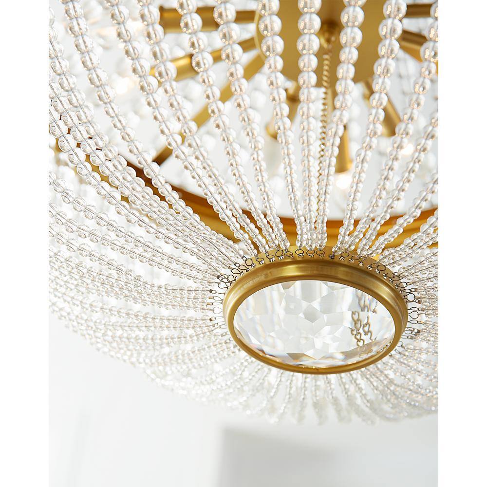 Burnished Brass 12-Light Empire Chandelier with Candelabra Bulbs