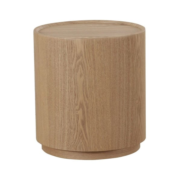 Modrest Quillen Modern 16 in. Natural Ash Round Wood End Table