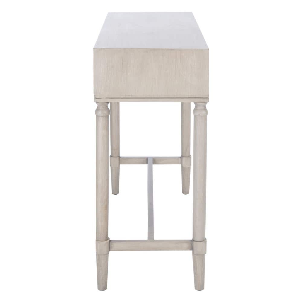 Gray Pinewood Traditional Console Table with Storage