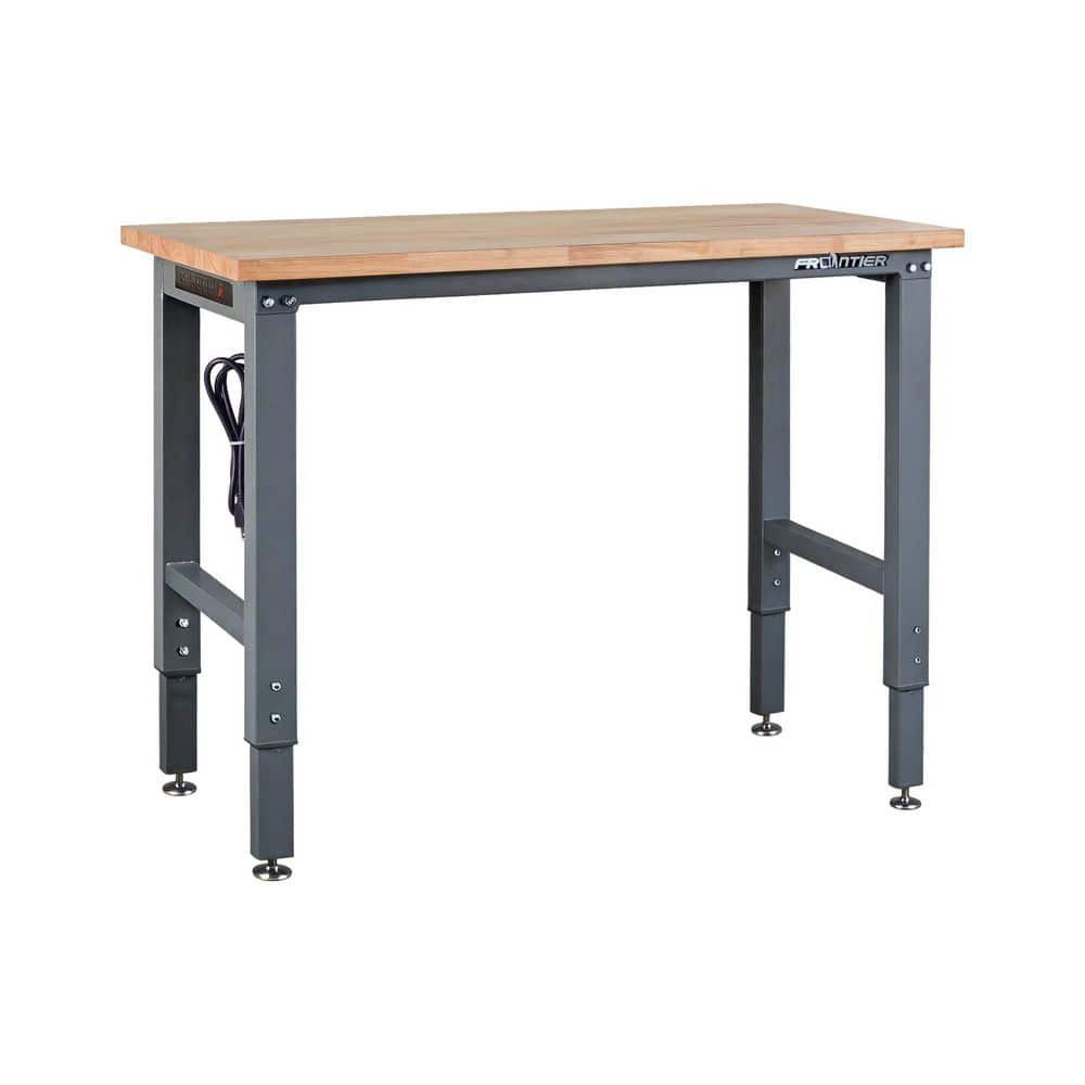 Frontier 48 in. W x 20 in. D Adjustable Height Wood Top Workbench