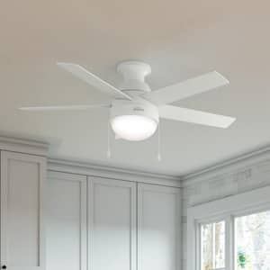 Anslee 46 in. Indoor Low Profile Fresh White Ceiling Fan