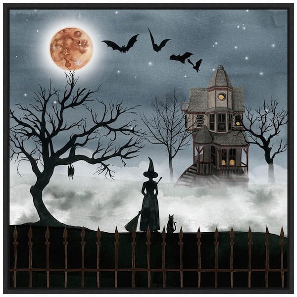 Amanti Art 22 in. Harvest Moon I Framed Halloween Holiday Canvas Wall ...