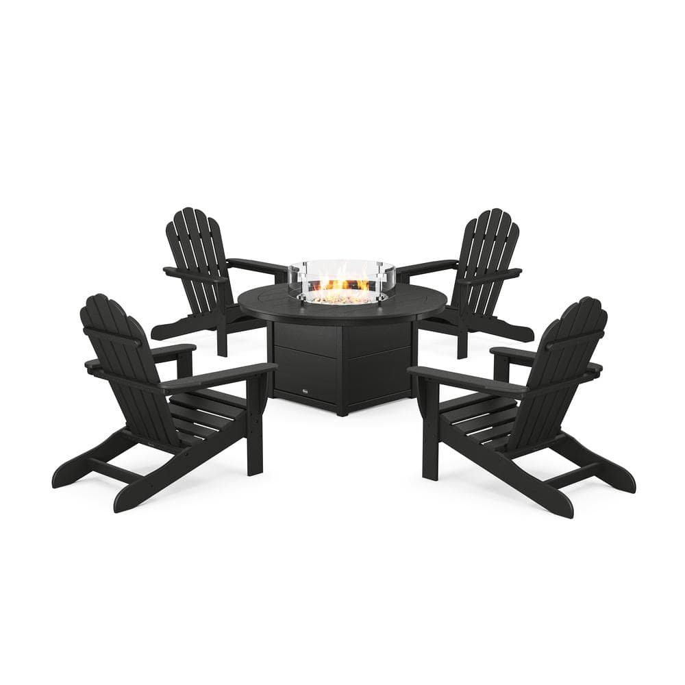 Monterey Bay Charcoal Black 5-Pieces Plastic Adirondack Patio Fire Pit Set price history on PriceWatchPro