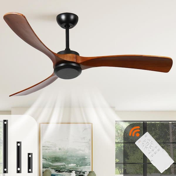 FEKZO 72 in. Indoor Black Downrod Mount Standard Ceiling Fan with