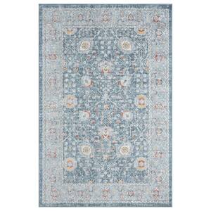 Blue 6 ft. 7 in. x 9 ft. Anamica Bohemian/Electric Floral Durable ...