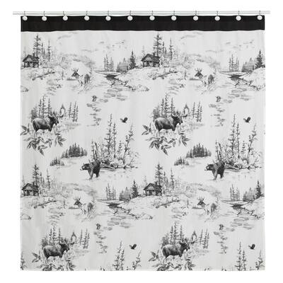 Damask And Toile Shower Curtains, Toile Shower Curtain Black