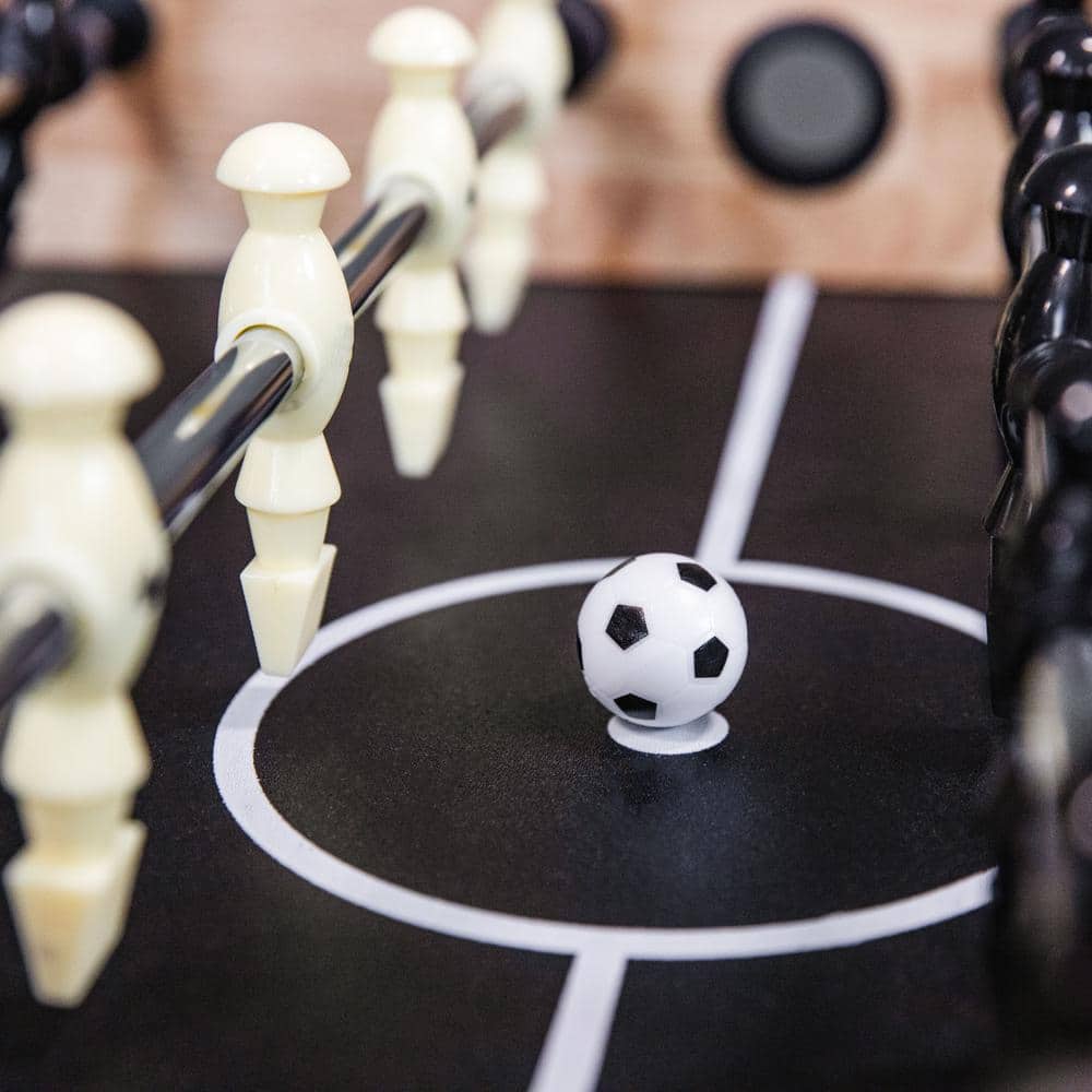 Sunnydaze Light Wood 10-in-1 Multi-Game Table with Foosball, Billiards, and More
