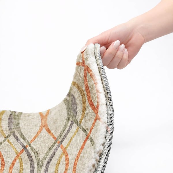 Dream Shag Premium Machine Washable Abstract ADS757 Orange 9 ft. x 12 ft. Area Rug