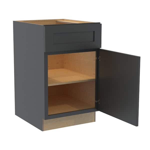 Home Decorators Collection Newport Deep Onyx Plywood Shaker Assembled Vanity Bath Cabinet Soft Close 21 in W x 21 in D x 34.5 in H