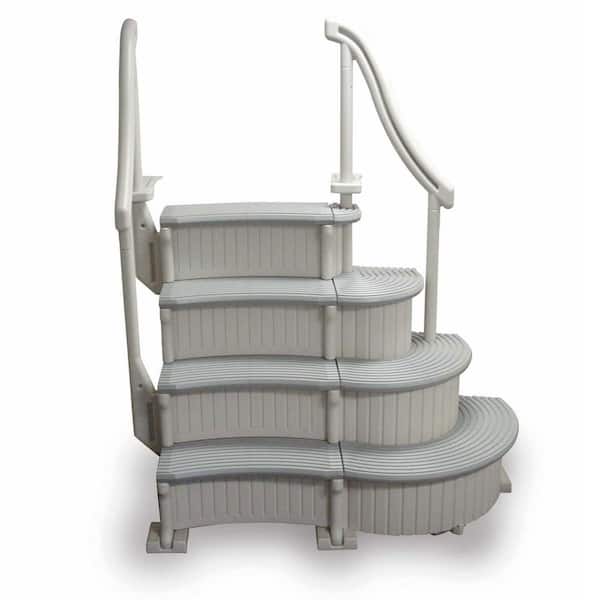 Confer 4-Step Curved Grand Entry System Steps Stairs for Above Ground Swimming Pool with Add On Steps