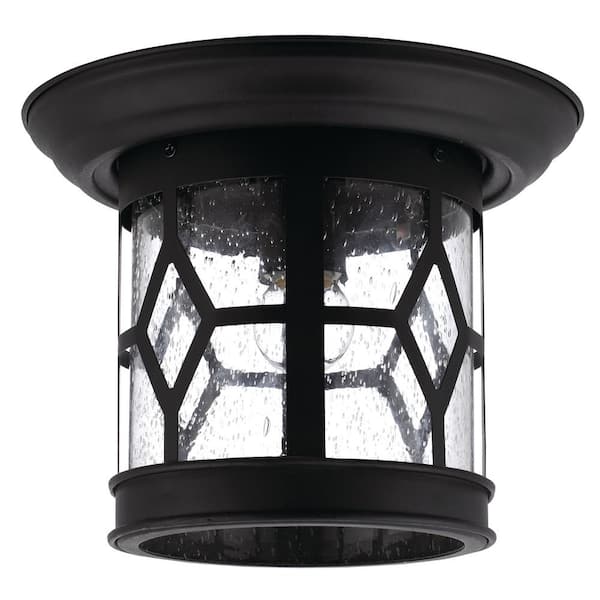 Atlanta 1-Light Outdoor Black Flush Mount
