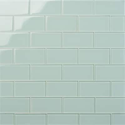 Ivy Hill Tile Contempo Seafoam 3 in. x 6 in. x 8 mm Polished Glass ...