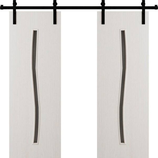 3012 60 in. x 84 in. Sold Core Ash Franko Color Wood Sliding Barn Door with Hardware Kit