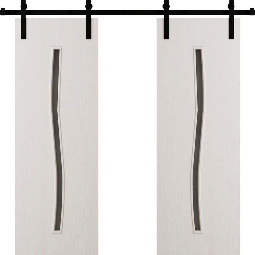 3012 84 in. x 96 in. Sold Core Ash Franko Color Wood Sliding Barn Door with Hardware Kit price history on PriceWatchPro