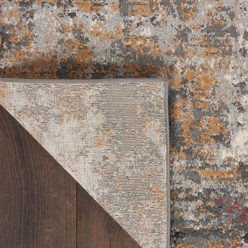Abstract Gray 8' x 10' Power-Loomed Synthetic Area Rug