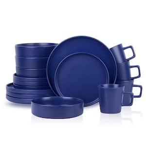 Stone Lain Cleo 16-Piece Dinnerware Set Stoneware, Service For 4, Blue