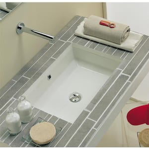 20-7/8 in. x 15-1/2 in. Rectrangle Undermount Vitreous Glazed Ceramic Lavatory Vanity Bathroom Sink in Pure White