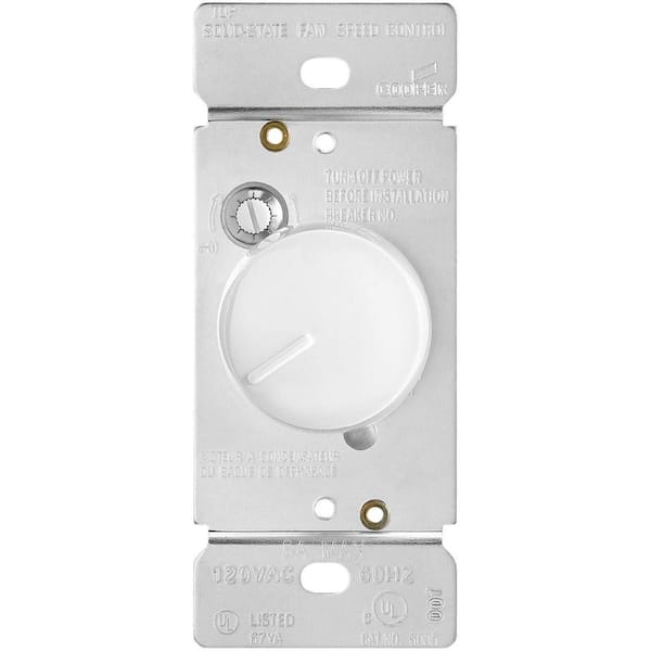 Eaton 5 Amp 120-Volt Single-Pole Fully Variable Fan Control Rocker Switch, White