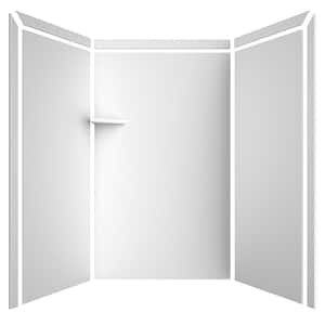 Elegance 36 in. x 48 in. x 80 in. 9-Piece Easy Up Adhesive Alcove Shower Wall Surround in White