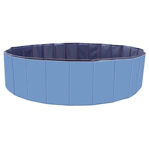 4 ft. x 4 ft. Blue Foldable Round 11.8 in. D PVC Kiddie Pool Pet Swimming Pool