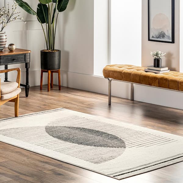 Dara Grey 2 ft. 8 in. x 8 ft. Contemporary Geometric Indoor Runner Rug