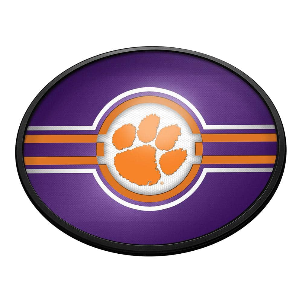 Clemson Tigers: Oval Slimline Lighted Wall Sign 18 in. L x 14 in. W x 2.5 in. D -  The Fan-Brand, NCCLEM-140-01A