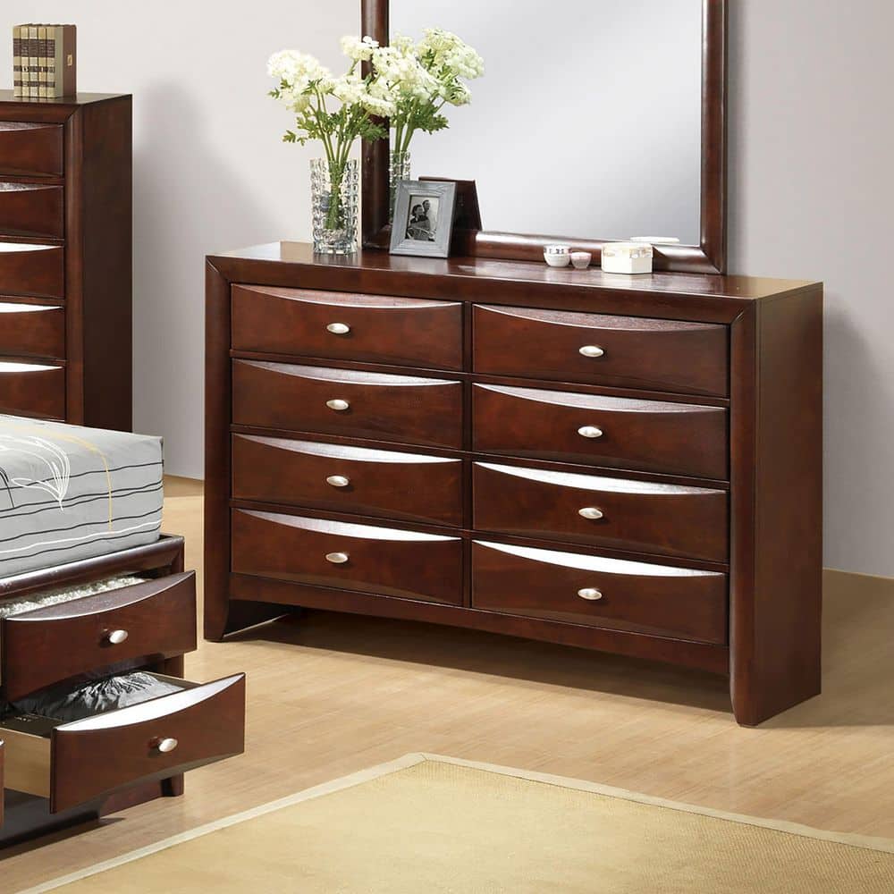 Lanten Dark Cherry 6-Drawer 58.5 in. Dresser with Solid Wood