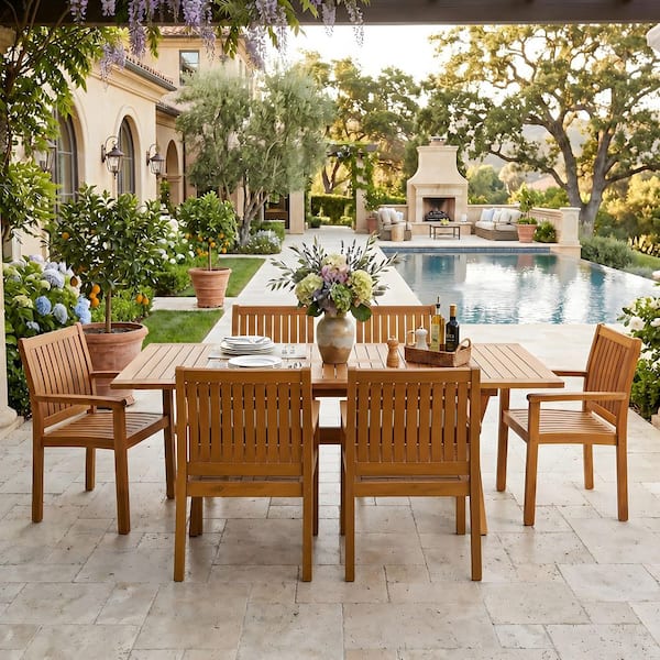 teak wood wooden seater dining table and chairs