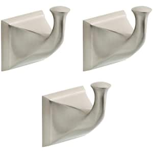 Everly 3-Piece Bath Hardware Set with 3 Towel Hooks in Brushed Nickel
