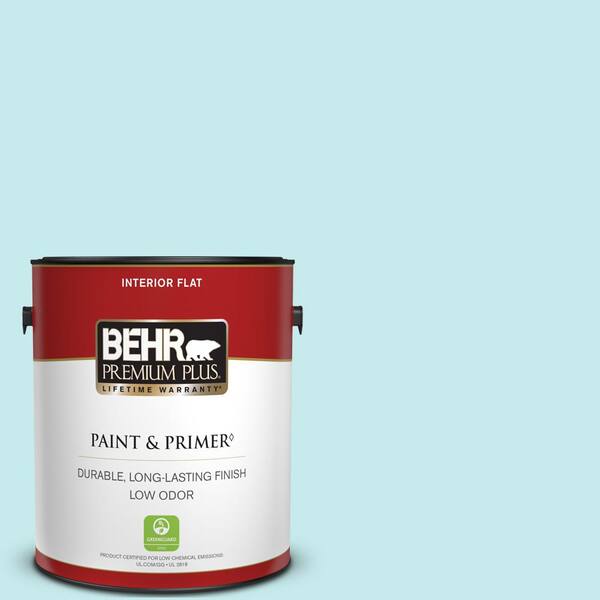 BEHR PREMIUM PLUS 1 gal. #P470-1 Silent Breeze Flat Low Odor Interior Paint & Primer