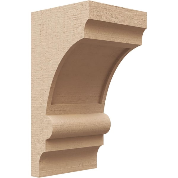 Ekena Millwork 6 in. x 6 in. x 12 in. Series 2 Wide Diane Rough Cedar Woodgrain Timberthane Polyurethane Corbel, Primed Tan