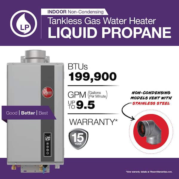 Performance Plus 9.5 GPM Smart Non-Condensing Indoor Liquid Propane Tankless Water Heater