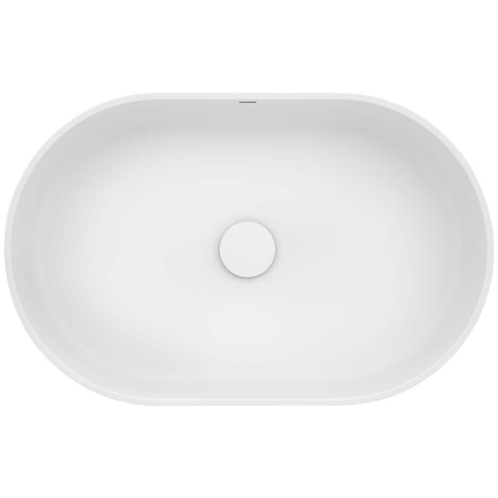 Ruvati 28-Inch Matte White Stone Above-Counter Vessel Sink