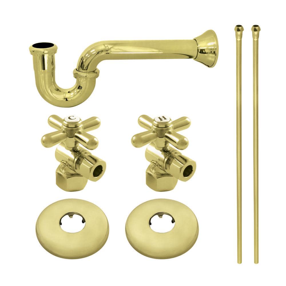 Gourmet Scape Traditional Plumbing Supply Kit Combo 1-1/2 in. Brass with P- Trap in Polished Brass price history on PriceWatchPro