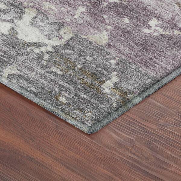 Mayfield Premium Machine Washable Abstract AMF2398 Lavender 5 ft. x 7 ft. 6 in. Area Rug